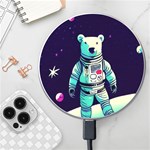 Bear Astronaut Futuristic Wireless Fast Charger(White)