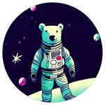 Bear Astronaut Futuristic Round Trivet