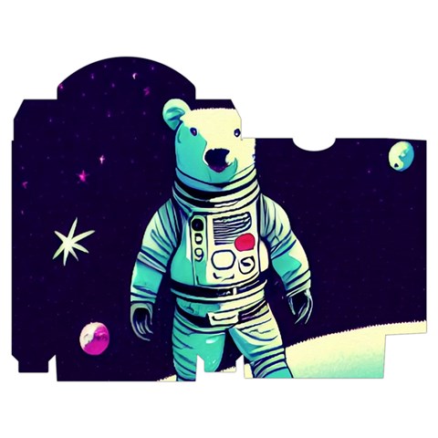 Bear Astronaut Futuristic Playing Cards Single Design (Rectangle) with Custom Box from ArtsNow.com Poker Box