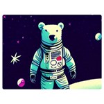 Bear Astronaut Futuristic Premium Plush Fleece Blanket (Extra Small)