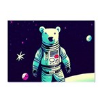 Bear Astronaut Futuristic Crystal Sticker (A4)