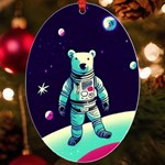 Bear Astronaut Futuristic UV Print Acrylic Ornament Oval