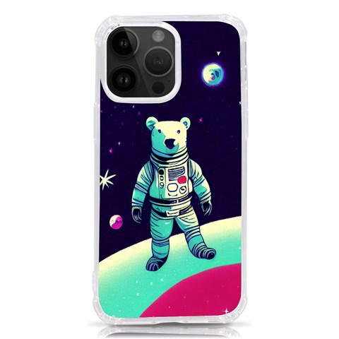 Bear Astronaut Futuristic iPhone 14 Pro Max TPU UV Print Case from ArtsNow.com Front