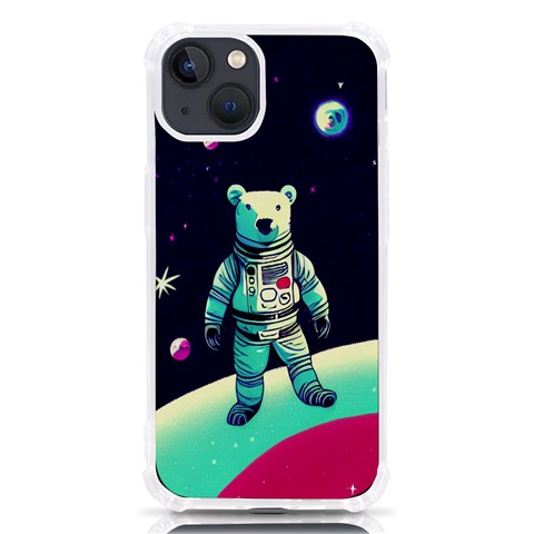 Bear Astronaut Futuristic iPhone 13 TPU UV Print Case from ArtsNow.com Front