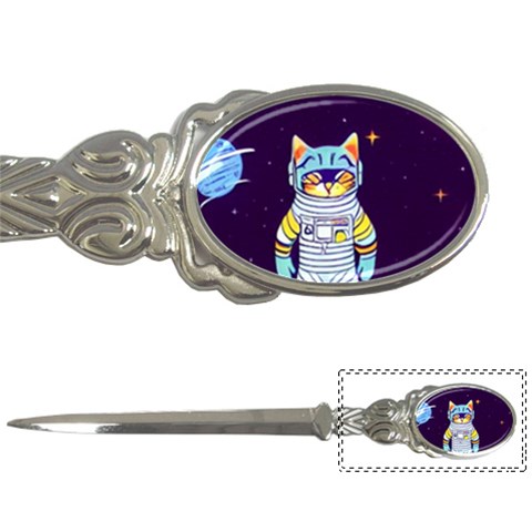 Cat Astronaut Space Retro Universe Letter Opener from ArtsNow.com Front