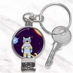 Cat Astronaut Space Retro Universe Nail Clippers Key Chain