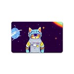 Cat Astronaut Space Retro Universe Magnet (Name Card)