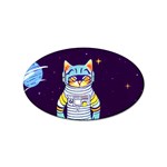 Cat Astronaut Space Retro Universe Sticker Oval (10 pack)