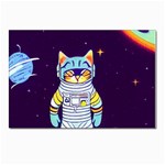 Cat Astronaut Space Retro Universe Postcard 4 x 6  (Pkg of 10)