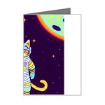Cat Astronaut Space Retro Universe Mini Greeting Card