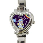 Cat Astronaut Space Retro Universe Heart Italian Charm Watch