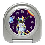 Cat Astronaut Space Retro Universe Travel Alarm Clock