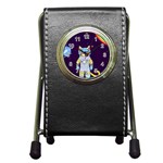 Cat Astronaut Space Retro Universe Pen Holder Desk Clock