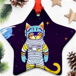 Cat Astronaut Space Retro Universe Star Ornament (Two Sides)