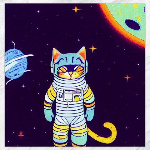 Cat Astronaut Space Retro Universe Canvas 12  x 12  from ArtsNow.com 11.4 x11.56  Canvas - 1