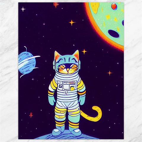 Cat Astronaut Space Retro Universe Canvas 12  x 16  from ArtsNow.com 11.86 x15.41  Canvas - 1