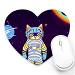 Cat Astronaut Space Retro Universe Heart Mousepad