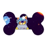 Cat Astronaut Space Retro Universe Dog Tag Bone (Two Sides)