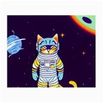 Cat Astronaut Space Retro Universe Small Glasses Cloth (2 Sides)