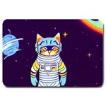 Cat Astronaut Space Retro Universe Large Doormat