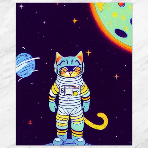 Cat Astronaut Space Retro Universe Canvas 11  x 14  from ArtsNow.com 10.95 x13.48  Canvas - 1