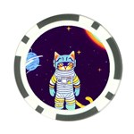 Cat Astronaut Space Retro Universe Poker Chip Card Guard