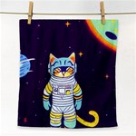 Cat Astronaut Space Retro Universe Face Towel