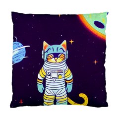 Cat Astronaut Space Retro Universe Standard Cushion Case (Two Sides) from ArtsNow.com Back