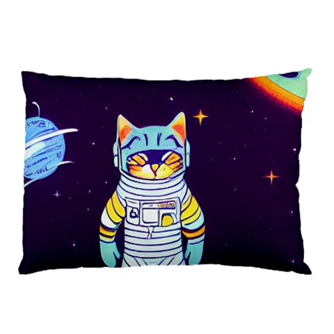 Cat Astronaut Space Retro Universe Pillow Case from ArtsNow.com 26.62 x18.9  Pillow Case