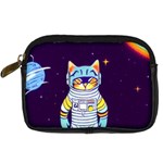 Cat Astronaut Space Retro Universe Digital Camera Leather Case