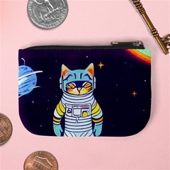 Cat Astronaut Space Retro Universe Mini Coin Purse from ArtsNow.com Back