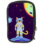 Cat Astronaut Space Retro Universe Compact Camera Leather Case