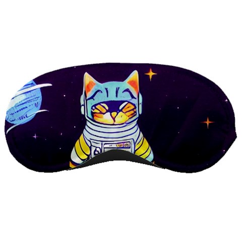 Cat Astronaut Space Retro Universe Sleep Mask from ArtsNow.com Front