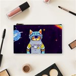 Cat Astronaut Space Retro Universe Cosmetic Bag (Small)