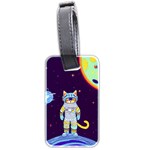 Cat Astronaut Space Retro Universe Luggage Tag (two sides)