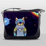 Cat Astronaut Space Retro Universe Messenger Bag