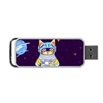 Cat Astronaut Space Retro Universe Portable USB Flash (Two Sides)