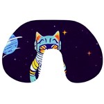 Cat Astronaut Space Retro Universe Travel Neck Pillow