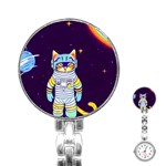 Cat Astronaut Space Retro Universe Stainless Steel Nurses Watch