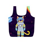 Cat Astronaut Space Retro Universe Full Print Recycle Bag (S)