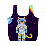 Cat Astronaut Space Retro Universe Full Print Recycle Bag (M)