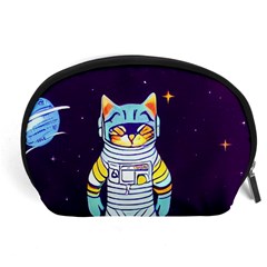 Cat Astronaut Space Retro Universe Accessory Pouch (Large) from ArtsNow.com Front