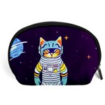 Cat Astronaut Space Retro Universe Accessory Pouch (Large)