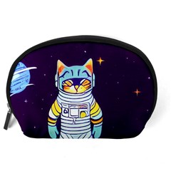 Cat Astronaut Space Retro Universe Accessory Pouch (Large) from ArtsNow.com Back