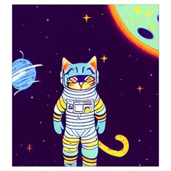 Cat Astronaut Space Retro Universe Drawstring Pouch (Large) from ArtsNow.com Back
