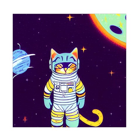 Cat Astronaut Space Retro Universe Duvet Cover Double Side (Full/ Double Size) from ArtsNow.com Front