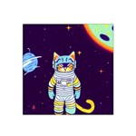 Cat Astronaut Space Retro Universe Satin Bandana Scarf 22  x 22 