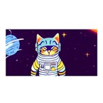 Cat Astronaut Space Retro Universe Satin Wrap 35  x 70 
