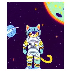 Cat Astronaut Space Retro Universe Drawstring Pouch (XS) from ArtsNow.com Front