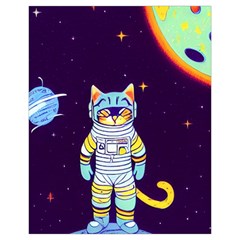 Cat Astronaut Space Retro Universe Drawstring Pouch (XL) from ArtsNow.com Back